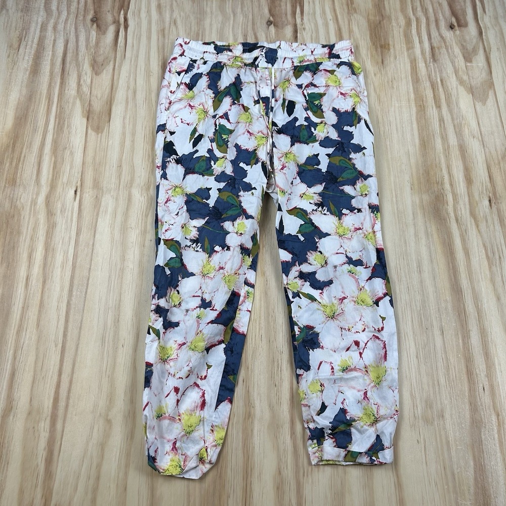 J.Crew Women's Size 6 A7730 All Over Floral Drawstring Pants Cotton Casual